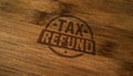 Tax refund stamp and stamping Royalty Free Stock Photo