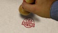 Tax refund stamp and stamping Royalty Free Stock Photo