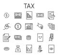 Tax related vector icon set Royalty Free Stock Photo