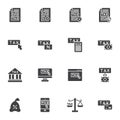 Tax related vector icons set Royalty Free Stock Photo