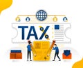 Tax relief and forgiveness. fill taxes online. discount in tax amnesty, concept vector illustration. can use for landing page, tem Royalty Free Stock Photo