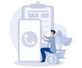 Tax return deadline concept, Paper or phone tax filing,