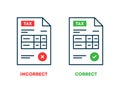 Tax return form vector icons