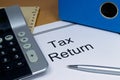 Tax return papers Royalty Free Stock Photo