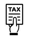 Tax return, submit tax document, tax form icon illustration