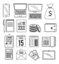 Tax return time set icons