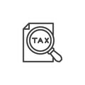 Tax search line icon Royalty Free Stock Photo