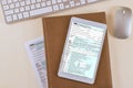 When tax season arrives, accounting office prepares a digital tablet with individual income tax form 1040 for filing Royalty Free Stock Photo