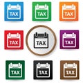 Tax symbol,Colorful buttons Royalty Free Stock Photo