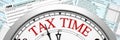 Tax time deadline on a clock - 3d render Royalty Free Stock Photo