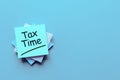 Tax time - message on an office desk with empty space for text, mockup or template Royalty Free Stock Photo