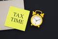 Tax time - Notification of the need to file tax returns, tax form at accauntant workplace