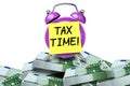 Tax time reminder clock Royalty Free Stock Photo