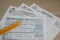 Tax Forms and pencils ready to file