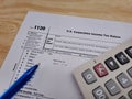 Tax Return Form 1120, US Individual Tax Return