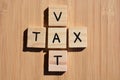 Tax and VAT, words in a crossword form