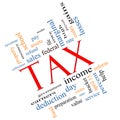 Tax Word Cloud Concept angled Royalty Free Stock Photo