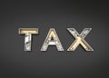 Tax word made from Mechanic alphabet.