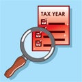 Tax Year Magnifying Glass Vector Zoom