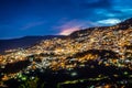 Taxco, Mexico - October 29, 2018. Night photo with pink cloud