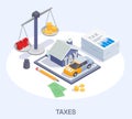 Taxes Balance Isometric Composition Royalty Free Stock Photo