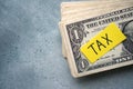 Taxes concept with one dollar bills Royalty Free Stock Photo