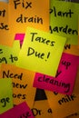 Taxes Due Reminder Note Placed Above Other Todo Memos