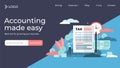 Taxes flat tiny persons vector illustration landing page template design.