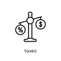 Taxes icon. Trendy modern flat linear vector Taxes icon on white