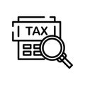 Taxes icon vector isolated on white background, Taxes sign , lin