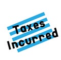 Taxes incurred stamp on white