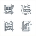 taxes line icons. linear set. quality vector line set such as accountant, counter, bomb