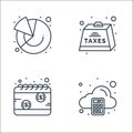 taxes line icons. linear set. quality vector line set such as account, payday, taxes