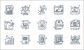 taxes line icons. linear set. quality vector line set such as bank, mobile banking, analytics, sheet, document, discount,