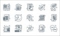 taxes line icons. linear set. quality vector line set such as duty free, income, expense, document, invoice, accountant,