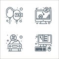 taxes line icons. linear set. quality vector line set such as invoice, discount, computer