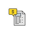 taxes, money, file, chat bobble line icon. Elements of finance illustration icon. Premium quality graphic design icon