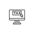 Taxes pay display line icon