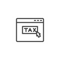 Taxes pay website line icon