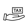 Taxes payment icon. Linear style pictogram isolated on white background Royalty Free Stock Photo