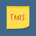 Taxes sign