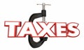 Taxes Squeeze Income Reduce Earnings Money Clamp Vice