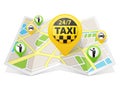 Taxi apps on a map