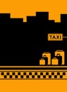 Taxi background with luggage and cab symbol