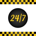 Taxi background with taxi stripes and button work all day