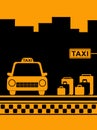 Taxi background with taxi stop and bag