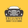 Taxi badge car service business sign template vector illustration.