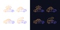 Taxi booking gradient icons set for dark and light mode Royalty Free Stock Photo
