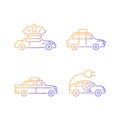 Taxi booking gradient linear vector icons set Royalty Free Stock Photo