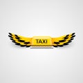 Taxi business logo. flying taxi concept.